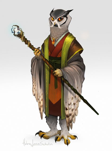 ArtStation - Phillop Otus - Owl Wizard Owl Wizard, Owl Mask, Bird People, One D, Dungeons And Dragons Game, Owl Pet, Oc Art, Fantasy Races, Dungeons And Dragons Characters