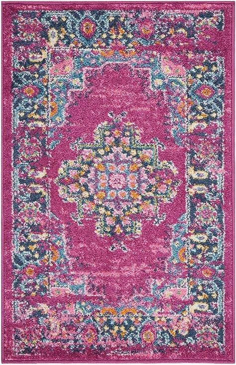 Purple Rug Living Room, Fuchsia Living Room, Magenta Rug, Bohemian Room Decor, Holiday Rugs, Pink Designs, Scatter Rugs, Bohemian Room, Persian Motifs