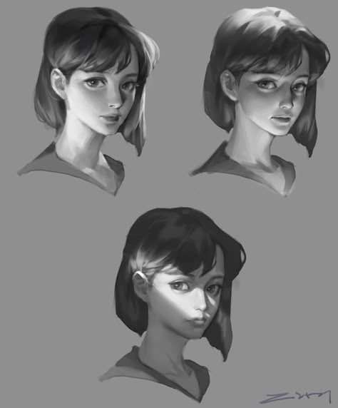 Shadow Drawing, 얼굴 드로잉, Concept Art Tutorial, Portrait Lighting, Light Study, Art Study, Light Shadow, Digital Painting Tutorials, Anime Drawings Tutorials