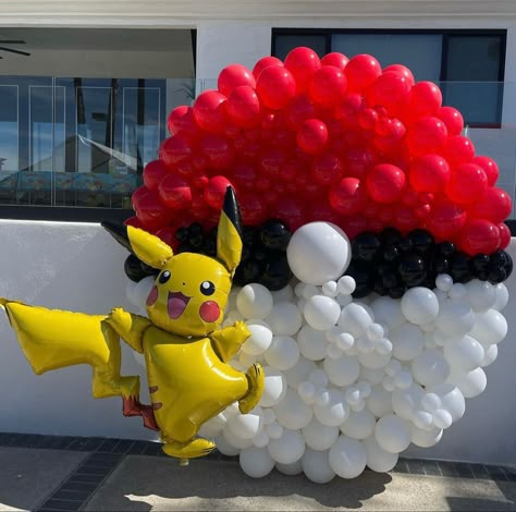 Pokemon Birthday Balloon Garland, Pokemon Birthday Party Balloons, Pikachu Balloon Decoration, Pokemon Ballon Decoration, Pokemon Birthday Balloons, Pokemon Birthday Backdrop, Pikachu Birthday Party Decorations, Pokémon Balloon Arch, Pokemon Decorations Party