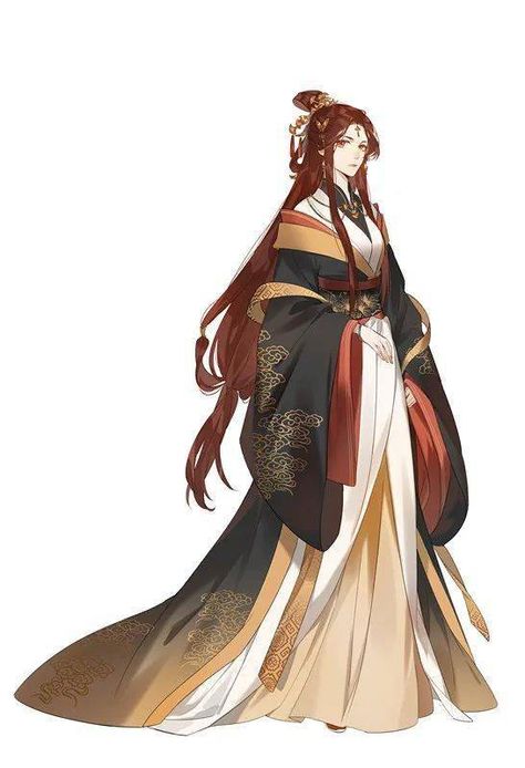 Japanese Priestess Character Design, Fantasy Japanese Clothing Art, Japanese Princess Kimono, Chinese Fantasy Clothing, Wuxia Character Design, Chinese Oc, Shen Jiu, Japanese Princess, Chinese Art Girl