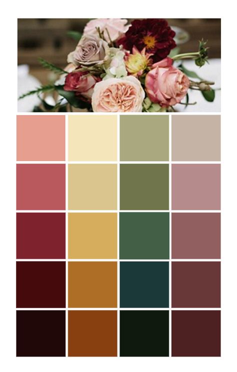 Cool Toned Fall Wedding Colors, Cool Tone Fall Color Palette, Fall Foliage Color Palette, Fall Color Pallettes Wedding, Autumn Boho Color Palette, Non Traditional Fall Colors, Rich Fall Color Palette, Fall Earth Tone Color Palette, Rose And Sage Color Palette