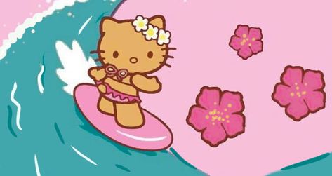 Barbie X Hello Kitty, Hello Kitty Pc Wallpaper Aesthetic, 2000s Pc Wallpaper, 2000s Laptop Wallpaper, Hawaiian Hello Kitty Wallpaper, Asthetic Picture Wallpaper Laptop, 2000s Wallpaper Laptop, Hawaiian Hello Kitty, Png Drive