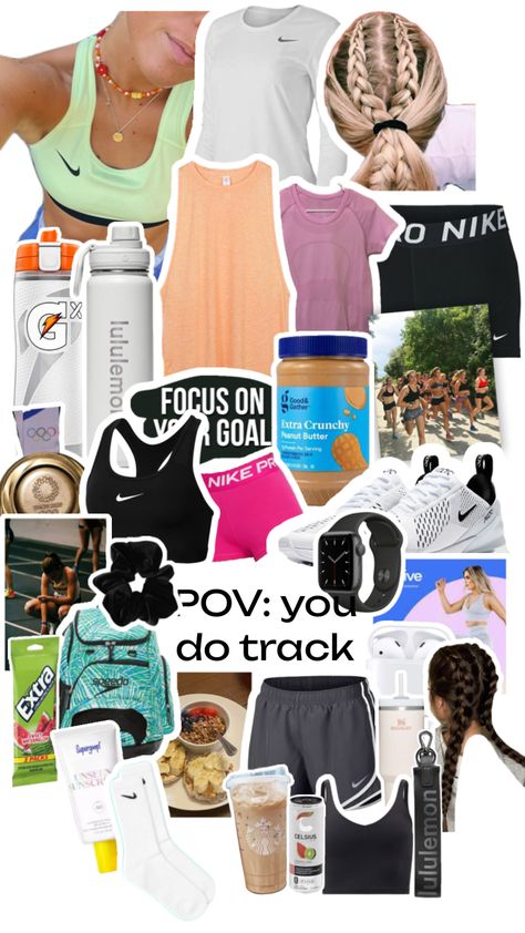 Track And Field Aesthetic Outfit, Track Body Goals, Track Snacks, Track And Field Outfits, Cross Country Motivation, Track Szn, Track Motivation, Track Fits, Track Bag