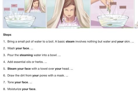 This is how you steam your face Hot Water Steam For Face, Steam Face Benefits, Diy Face Steamer, How To Steam Your Face, How To Steam Face, Face Steaming Routine, Steam Your Face At Home, Steaming Your Face, Face Steaming