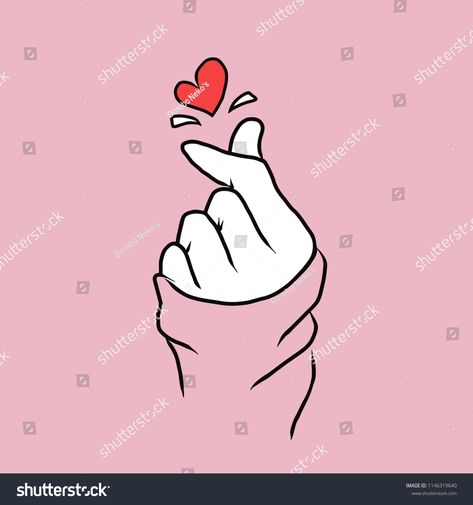 Korean love sign, valentine's day poster decoration. Korea finger heart vector illustration #Ad , #ad, #valentine#day#poster#Korean Korean Love Sign, Hearts Photos, Finger Hearts, Heart Vector Illustration, Typography Fashion, Sign Typography, Fashion Slogans, Korean Love, Brush Lettering Quotes