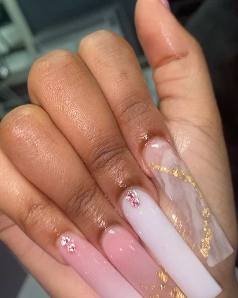 Gold Acrylic Nails, Tapered Square Nails, Acrylic Nail Set, Punk Nails, Long Acrylic Nail Designs, Tapered Square, Drip Nails, Dope Nail Designs, Long Acrylic Nails Coffin