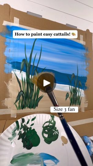 Cattail Painting, Painting Seascapes, Pallets Diy, Acrylic Painting For Beginners, Drawing Board, Painting Tips, How To Paint, Drawing Tips, Easy Paintings