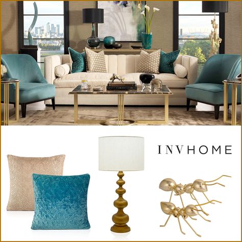 Aqua Living Room, Taupe Living Room, Teal Living Room Decor, Turquoise Living Room Decor, Linen Decor, Living Room Turquoise, Teal Living Rooms, Cream Living Rooms, Gold Living Room