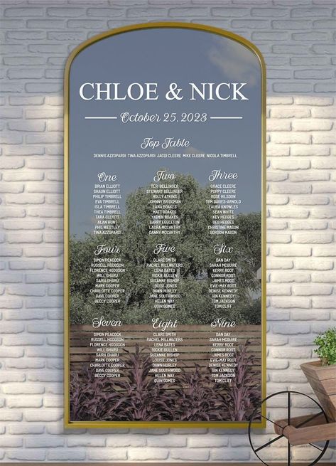 Champagne wall seating chart