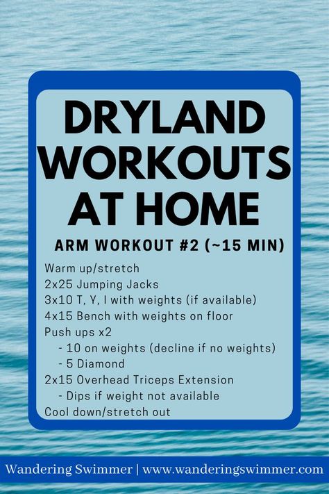 Arm Workout For Swimmers, Swimmer Workouts, Dryland Workouts For Swimmers, Lap Swimming Workout, Swimmers Workout, Workout For Swimmers, Swimmers Workout Dryland, Dry Land Swim Workouts, Dryland Workout