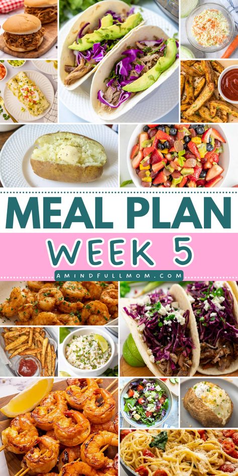 My Free Meal Plans will help you save time, money, and enjoy  wholesome, delicious meals!  Week Five's Meal Plan celebrates transforming leftovers to cut back on time spent in the kitchen! You are going to love this one! Meal Plans For The Week, Leftover Carnitas, Whole Wheat Blueberry Muffins, Oatmeal Chocolate Chip Bars, Meal Plan Week, Greek Quinoa Salad, Weekly Meal Planning, Weekly Meal Plans, Quick Meal Prep