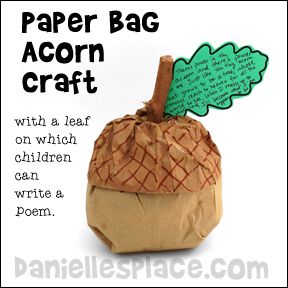 Paper Bag Acorn Craft, Squirrels And Acorns Preschool, Tree Crafts Preschool, Paper Acorn, How To Make Crafts, Acorn Craft, Paper Bag Crafts, Fall Preschool Activities, Acorn Crafts