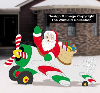 Airplane Santa Woodcraft Pattern Wooden Yard Art, Wooden Santa Claus, Yard Art Ideas, Holiday Yard Decor, Christmas Yard Decor, Yard Crafts, Holiday Yard Decorations, Christmas Cartoon Characters, Wood Santa