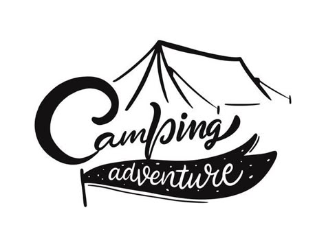 Camping Logo Design Graphics, Camp Logo Ideas, Camping Logo Design, Logo Camping, Adventure Illustration, Camping Logo, Camp Logo, Adventure Logo, Mountain Camping