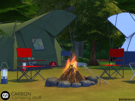 Sims 4 Camping, Clutter Decor, Easy And Cute Hairstyles, Sims Pets, Pet Camping, Camping Stuff, Camping Lamp, Adventure Theme, Camping Set