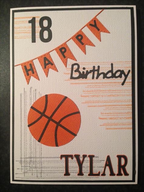 18th basketball birthday card Birthday Card Diy Kids, Happy Birthday Basketball, Basketball Birthday Cards, Boys Gift Ideas, For Birthday Card, Birthday Card Ideas, Happy Birthday Cards Printable, Anniversaire Diy, Birthday Card Drawing