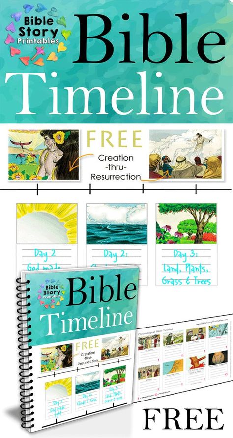 FREE Printable Bible Timeline Bible Story Printables, Biblical Timeline, Bible Homeschool, Bible Learning, Bible Timeline, Resurrection Day, Bible Resources, Preschool Bible, Bible Book