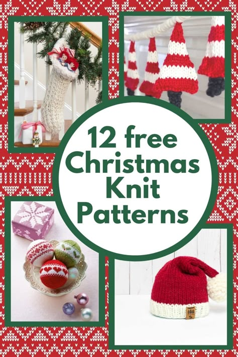 Christmas Stockings Crochet, Free Christmas Knitting Patterns, Knit Ornament Pattern, Knitting Party, Xmas Knitting, Knitted Ornaments, Diy Knitting Projects, Knit Home Decor, Snowman Patterns