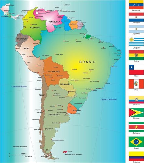 América do Sul: definição, características, desenvolvimento e economia North Africa Travel, South America History, Nicaragua Managua, Countries Of Asia, South Africa Map, America Do Sul, Africa Painting, Bible Mapping, Geography Map