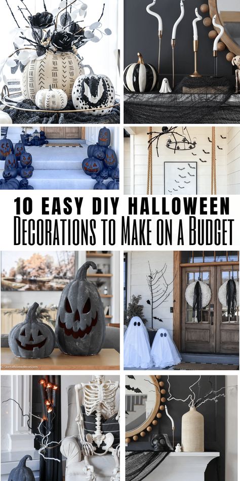 🕸️👻 Looking to spookify your home without breaking the bank? Check out our collection of 10 Easy DIY Halloween Decorations that are perfect for a budget-friendly fright fest! From creepy candle holders and ghostly garlands to spooky silhouettes and eerie centerpieces, these budget-savvy crafts are simple to make and will give your home a hauntingly festive vibe. Halloween Diy Centerpieces, Sustainable Halloween Decorations, Diy Halloween Centerpieces, Upcycled Halloween Decorations, Halloween Centerpieces Diy, Halloween Garland Diy, Creepy Candle, Spooky Silhouettes, Creepy Candles