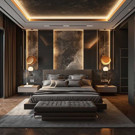 20+ Elegant Master Bedroom Interior Design Transformations • 333+ Images • [ArtFacade] Black Marble Bedroom, Marble Bedroom, Opulent Bedroom, Black Bedroom Design, Elegant Bedroom Decor, Modern Style Bedroom, Elegant Bedroom, Modern Bedroom Design, Elegant Interiors