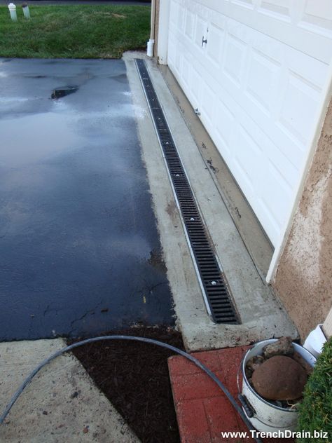 driveway drain installation, installed driveway drain, Driveway Drainage, Driveway Drain, Downspout Drainage, Deck Drain, Diy Driveway, Landscape Drainage, Backyard Drainage, Yard Drainage, Trench Drain