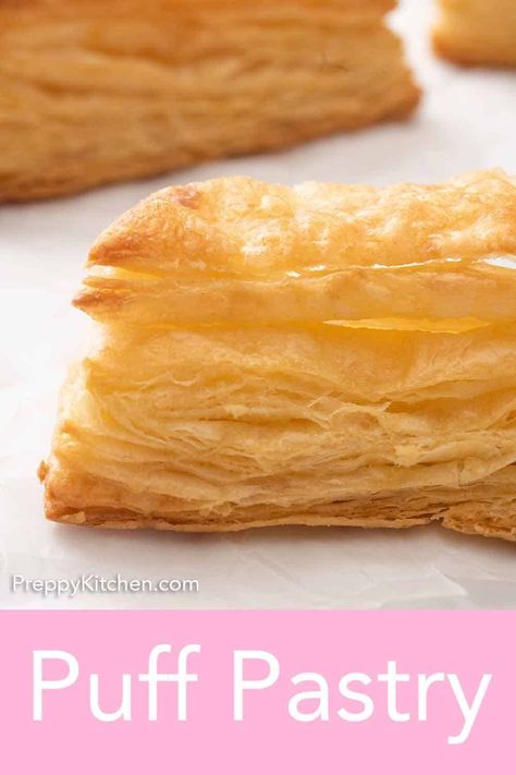 Best Puff Pastry Dough Recipes, Buttermilk Pastry Dough, Puff Pastry French Dessert, Homemade Pastry Puff, Dough Pastry Recipes, Quick Pastry Dough, Flaky Puff Pastry Recipes, Home Made Puff Pastry Recipes, Dough Recipe For Pastry Art