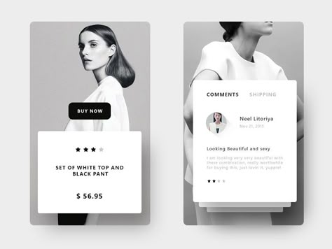 Best eCommerce Mobile App Designs to Get You Inspired Ui Cards, Application Ui Design, Ui Design Mobile, 보고서 디자인, Flat Web Design, Card Ui, Mobile Ui Patterns, Mobile App Design Inspiration, Gui Design