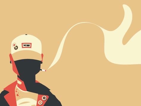 drawing, smoking, trucker, cap, jacket, bomber, character design, colour, flat, flat art, flat design, flat animation Motion Graphics Illustration, Keyframe Animation, Flat Character Design, Cap Illustration, Gif Wallpaper, Vector Animation, Flat Art, Animation Drawing, Character Animation