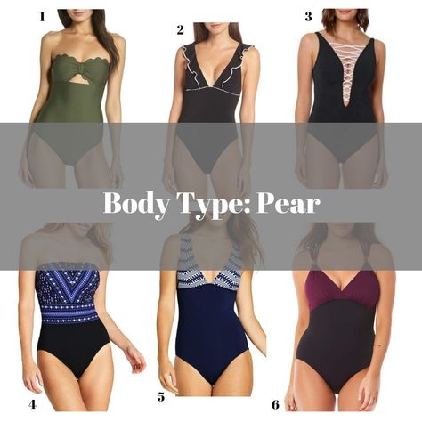 Swimsuit For Pear Shape, Best Swimsuit For Body Type, Pear Body Type, Vacation Swimsuit, Swimsuit For Body Type, Shape Fashion, Pear Body, Pear Body Shape, Bandeau One Piece Swimsuit