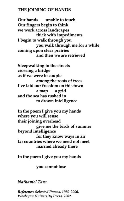 Nathaniel Tarn, The Joining of Hands 💞🌍🌎🌏💞Reference: Selected Poems, 1950-2000, Wesleyan University Press, 2002. Poems About Hands, Hands Poem, Hands Reference, Wesleyan University, Mental Health Awareness, Give It To Me, Poetry, Spirituality, University