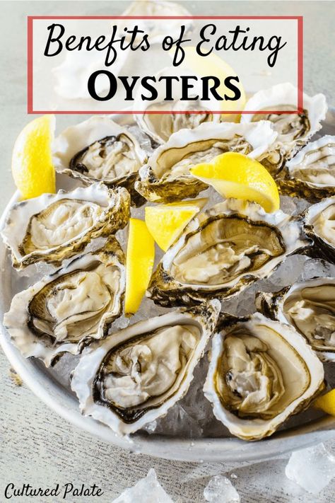 Wondering about oysters? Here are benefits of eating oysters that will convince you to add them to your meal planning. myculturedpalate.com #healthyeating #cleaneatingmotivation #eatoysters  via @culturedpalate Oyster Benefits, Canned Oysters, Eating Oysters, Clean Eating Motivation, Smoked Oysters, Raw Oysters, Healthiest Foods, Oyster Recipes, Food And Nutrition