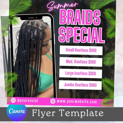 Diy Hair Salon, Hair Salon Flyer, Hair Poster Design, Hair Advertising, Beauty Social Media, Diy Social Media, Summer Braids, Nail Salon Decor, Appointments Available