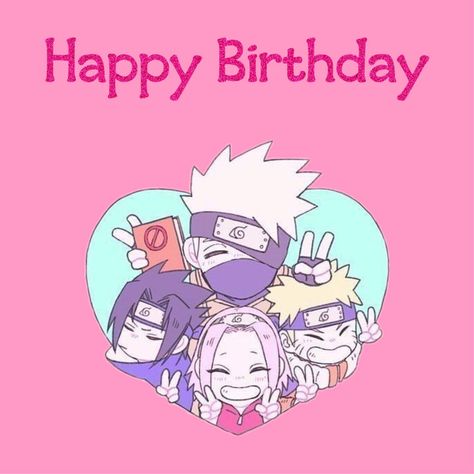 Naruto Birthday Wallpaper, Happy Birthday Kakashi, Anime Birthday Wallpaper, Naruto Birthday Cards, Anime Birthday Drawing, Happy Birthday Drawing Anime, Postcard Happy Birthday, Happy Birthday Anime Art, Anime Birthday Cards