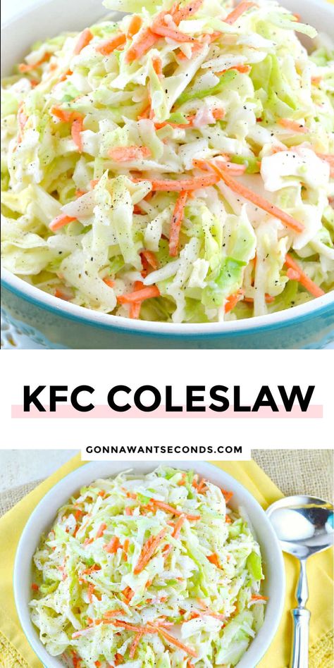 Coleslaw Kfc, Best Coleslaw Recipe, Kfc Coleslaw Recipe, Coleslaw Recipes, Summertime Food, Coleslaw Recipe Easy, Coleslaw Salad, Slaw Recipes, Fun Salads