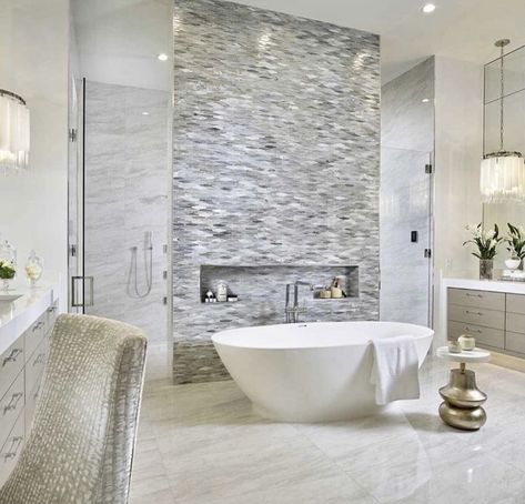 Tub In Front Of Shower Wall, Master Ensuite Bathroom, Luxury Master Bathrooms, Large Bathroom, Master Bath Remodel, Bathroom Remodel Designs, Bathroom Design Luxury, Naples Florida, Bathroom Layout