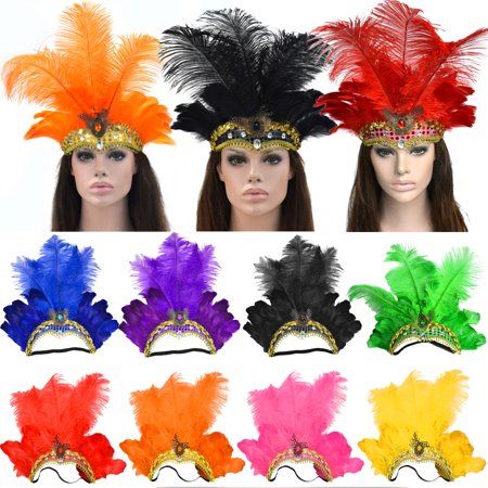 Caribbean Carnival Theme Party, Brazil Carnival Theme Party, Head Dress Diy, Carnival Headpiece, Dancing Props, Romantic Diy Gifts, Caribbean Carnival Costumes, Membentuk Alis, Dance Props