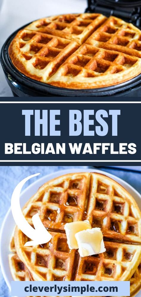 Homemade Waffle Recipe, Best Waffle Recipe, Homemade Waffle, Belgian Waffles Recipe, Belgium Waffles, Waffle Iron Recipes, Waffle Maker Recipes, Waffles Easy, Belgian Waffle Maker