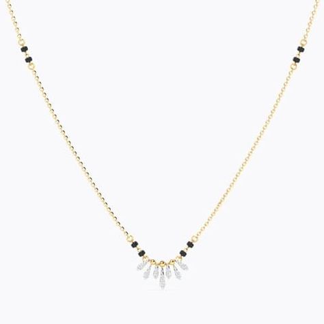 Tanishq Mangalsutra, Solitaire Mangalsutra, Diamond Tanmaniya, Diamond Mangalsutra Designs, Designer Jewelery, Latest Jewellery Designs, Simple Ornaments, Mangal Sutra, Mangalsutra Design