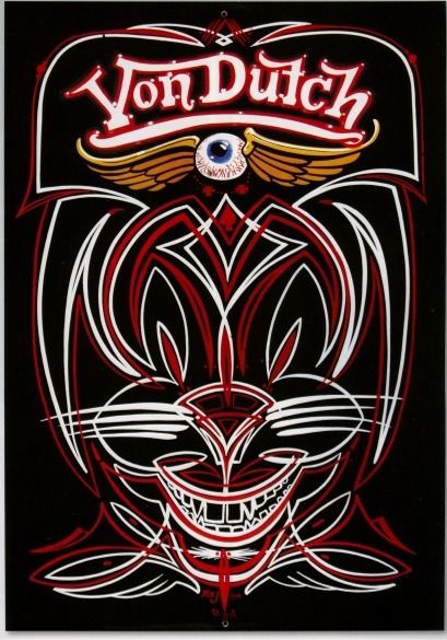 Von Dutch Pinstriping Art, Pinstripe Designs, Stile Pin Up, Flying Eyeball, Kustom Kulture Art, Motor Art, Pinstripe Art, Ed Roth, Eyeball Art