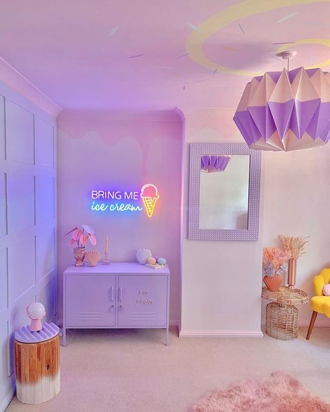 Otaku Room, Corporate Retreat, Dream Nurseries, Pastel Room, Pastel Decor, Colorful Space, Neon Design, Cute House, Room Makeover Inspiration