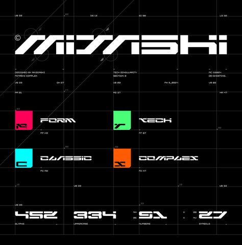 Introducing Mitashi, a typeface inspired by the futuristic vibe of cyberpunk, specifically drawing from the “Ghost in the Shell” universe. Designed to evoke the sleek, high-tech aesthetic of a cyber-enhanced world, Mitashi offers an extensive array of alt… Cyberpunk Branding, Futuristic Logo, Tech Aesthetic, Ghost In The Shell, The Ghost, Type Design, Graphic Design Typography, Glyphs, Freelancing Jobs