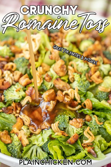 Romaine Lettuce Recipe, Broccoli Ramen, Lettuce Salad Recipes, Lettuce Recipes, Ramen Salad, Best Burger Recipe, Grilled Bbq Chicken, Romaine Salad, Grilled Pork Tenderloin