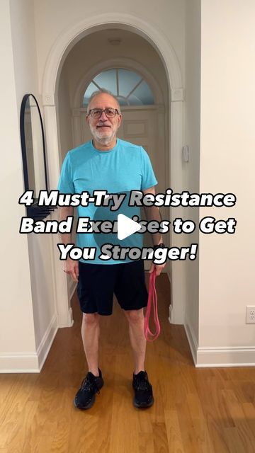 Mitch | 70 y/o Senior Fitness Trainer on Instagram: "Want to build strength with resistance bands? Try these 4 exercises:

1️⃣ Suitcase Squats: Stand on band, hold handles or band by sides. Squat down and up. 3 sets x 12 reps.
2️⃣ Suitcase Deadlifts: Stand on band, hold handles or band by sides. Hinge at hips, lower down and rise. 3 sets x 10 reps.
3️⃣ Bent Over Rows: Step on band, bend at hips, pull one handle or band to waist, alternate arms. 3 sets x 12 reps.
4️⃣ Wood Chops: Anchor band under foot, pull handle or band across body in chopping motion. 3 sets x 10 reps each side.

Stay strong! 💪

#ResistanceBands #StrengthTraining #Fitover60 #fitover70 #SeniorFitness #HealthyAging  #ActiveAging #FitSeniors #ExerciseForLife #WorkoutAtHome #StayActive #FitnessForOlderAdults
#ResistanceBandW Suitcase Squats, Build Strength, Senior Fitness, Resistance Bands, Healthy Aging, Band Workout, Fitness Trainer, Stay Strong, Resistance Band