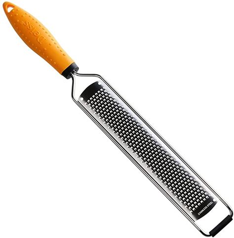 AmazonSmile: Deiss PRO Citrus Zester & Cheese Grater — Parmesan Cheese Lemon, Ginger, Garlic, Nutmeg, Chocolate, Vegetables, Fruits - Razor-Sharp Stainless Steel Blade, Wide, Dishwasher Safe: Kitchen & Dining Citrus Zester, Cheese Shredder, Ginger Grater, Lemon Zester, Cilantro Lime Chicken, Lemon Ginger, Electric Foods, Cheese Grater, Chicken Bacon Ranch