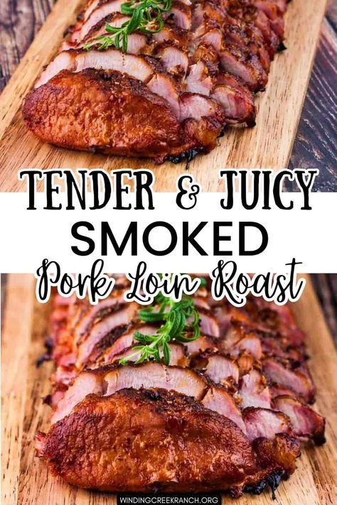 Tender & Juicy Smoked Pork Loin Roast Pork Spice Rub, Smoked Pork Loin Roast, Smoked Pork Roast, Best Leftovers, Smoked Pork Loin Recipes, Bbq Pork Loin, Pellet Smoker Recipes, Smoked Pork Tenderloin, Grilled Pork Loin