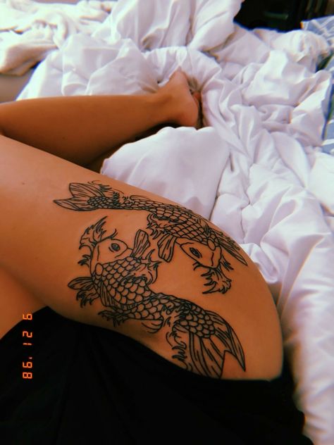 27 Tattoo, Snakebites, Handpoke Tattoo, Hip Tattoos Women, Koi Fish Tattoo, Fish Tattoo, Thigh Tattoos Women, Henna Tattoos, Dream Tattoos