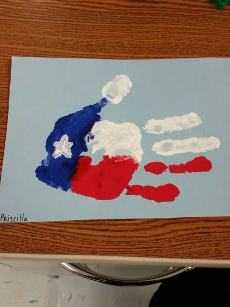 Texas Public School Week hand painting Rodeo Crafts, Texas Crafts, Prek Crafts, Baby Footprint Art, Texas Theme, State Crafts, Texas Western, Baby Footprint, Texas Art