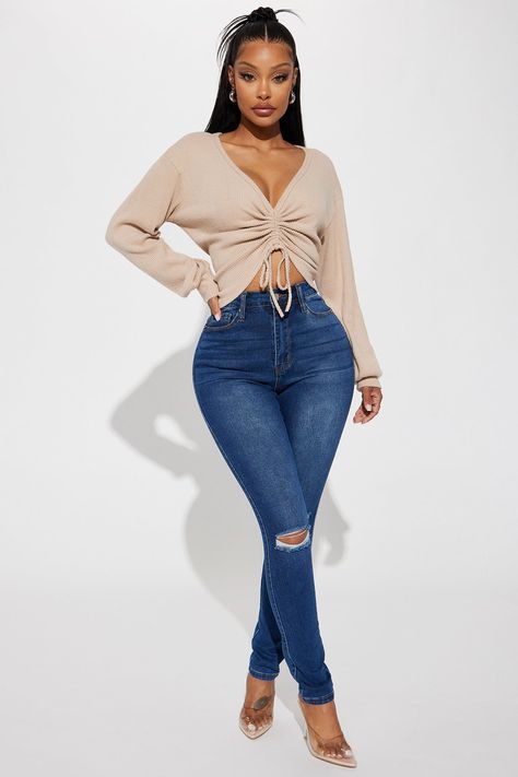 Women's Where She Goes Ribbed Top in Taupe Size Small by Fashion Nova Fashion Nova Winter Outfits, Tan Top Outfit, Fashion Nova Outfits Ideas, Fashion Nova Outfits Baddie, Fashion Nova Fits, Top Designs Latest, Jodie Joe, Yodit Yemane, Lunch Outfit